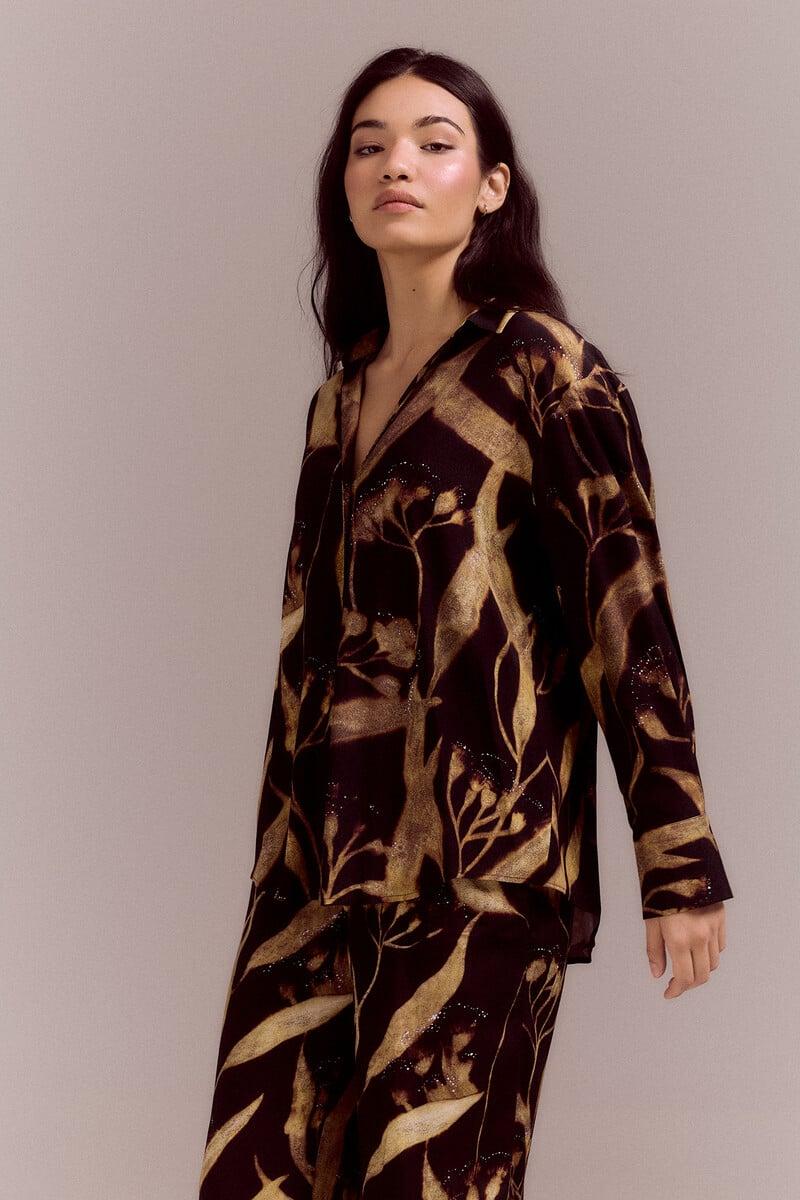 Cortefiel Camisa fluida estampada