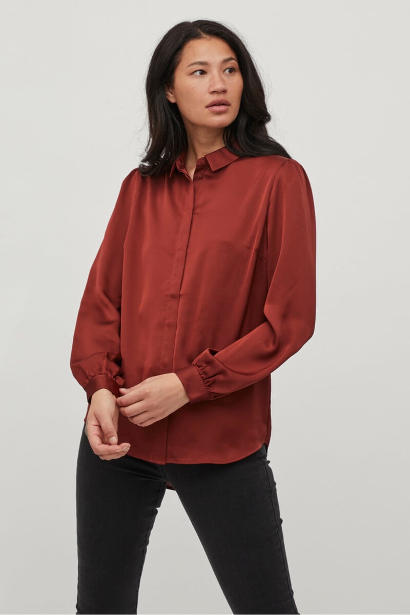 Cortefiel Camisa Fluida Satinada