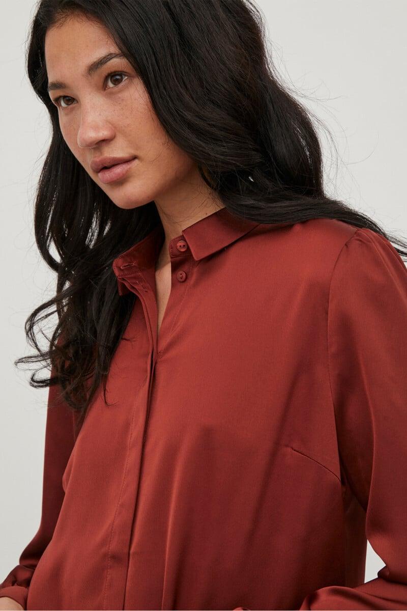 Cortefiel Camisa Fluida Satinada