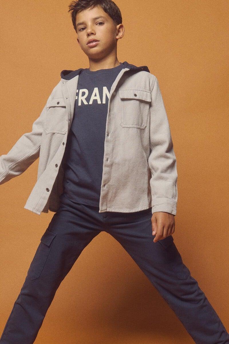 Cortefiel Camisa franela capucha niño