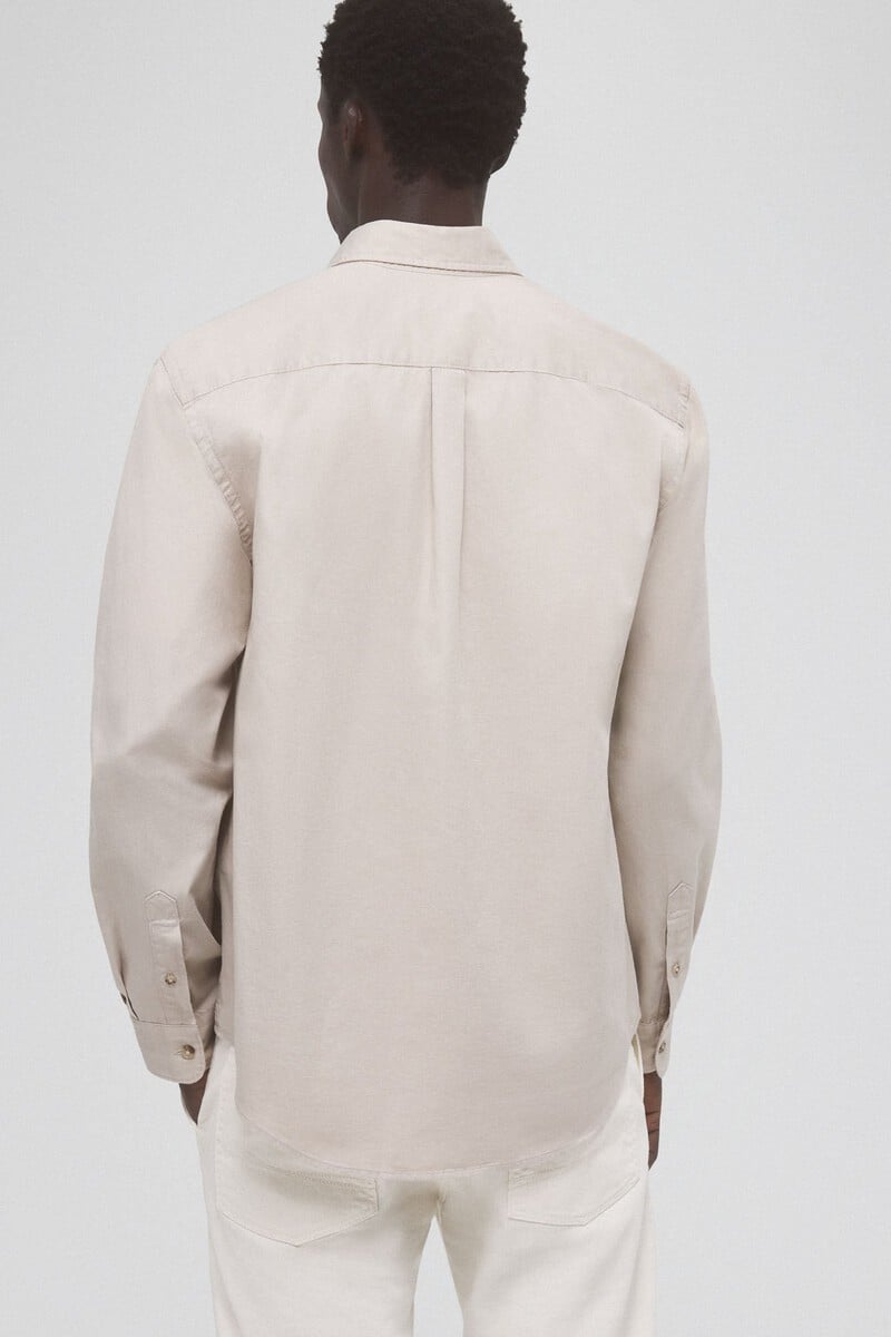 Cortefiel Camisa Gabardina Lisa Dos Bolsillos