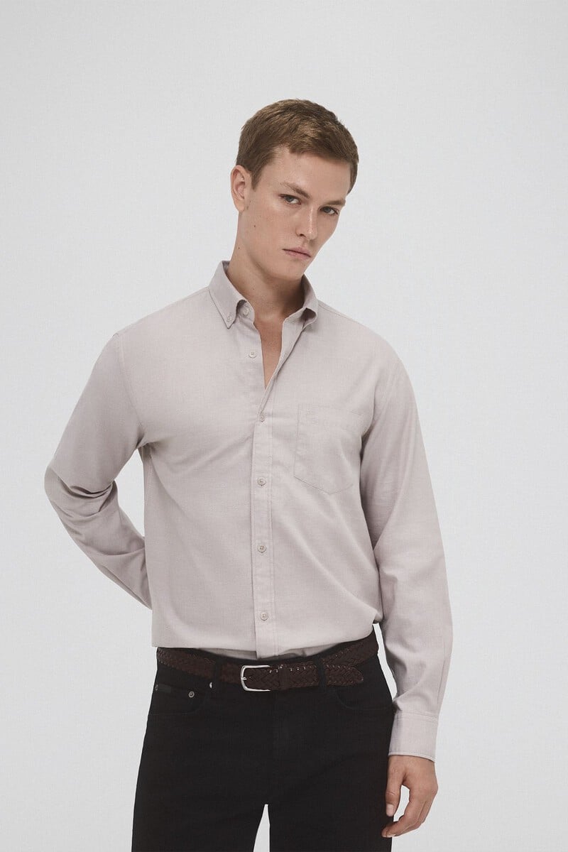 Cortefiel Camisa gabardina lisa