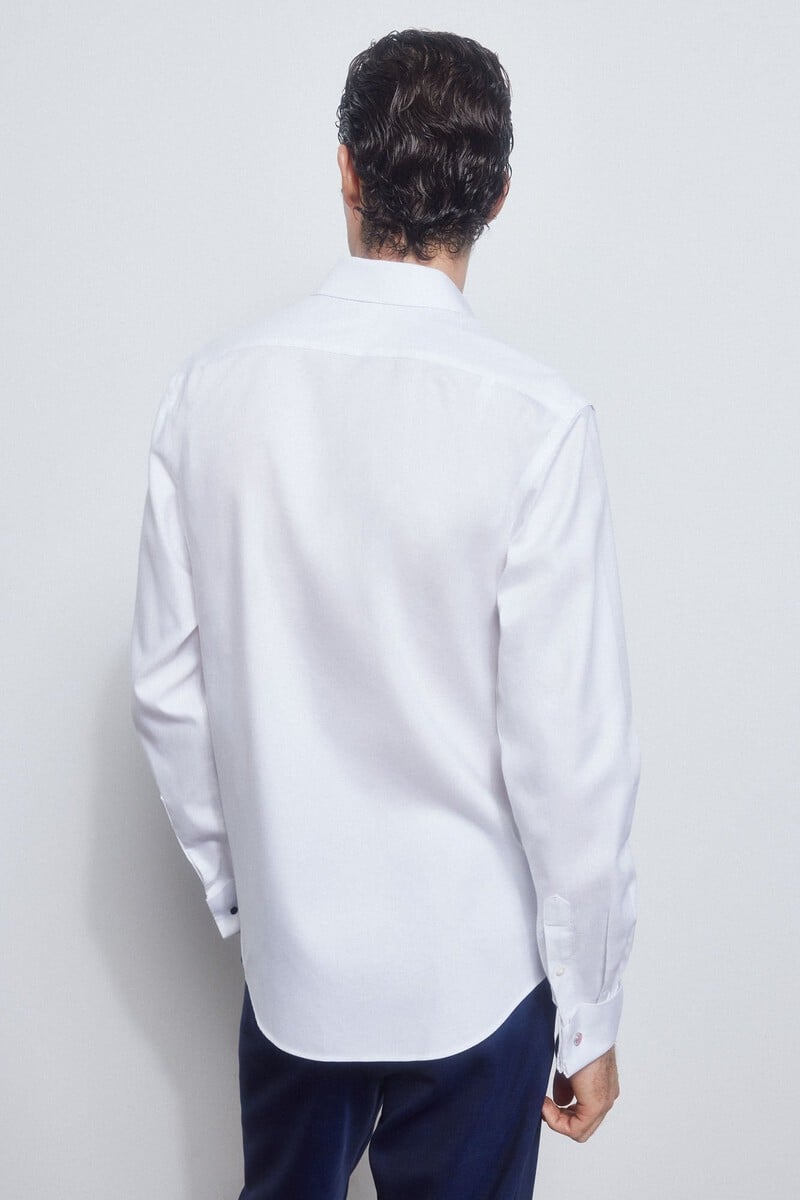 Cortefiel Camisa Gemelos Lisa Non Iron + Antimanchas