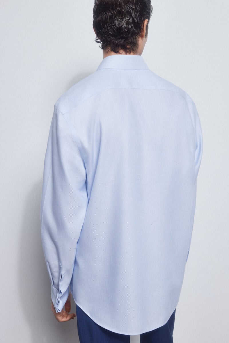 Cortefiel Camisa Gemelos Lisa Non Iron + Antimanchas