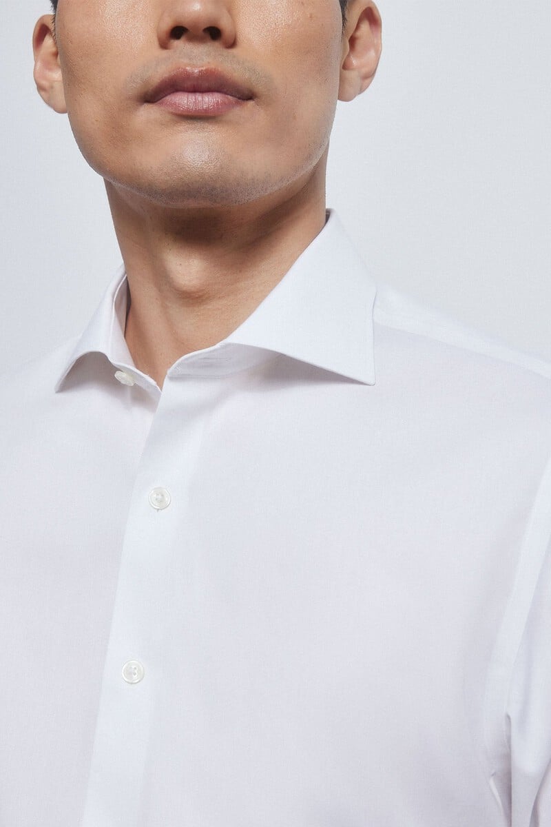 Cortefiel Camisa Gemelos Lisa Non Iron + Antimanchas