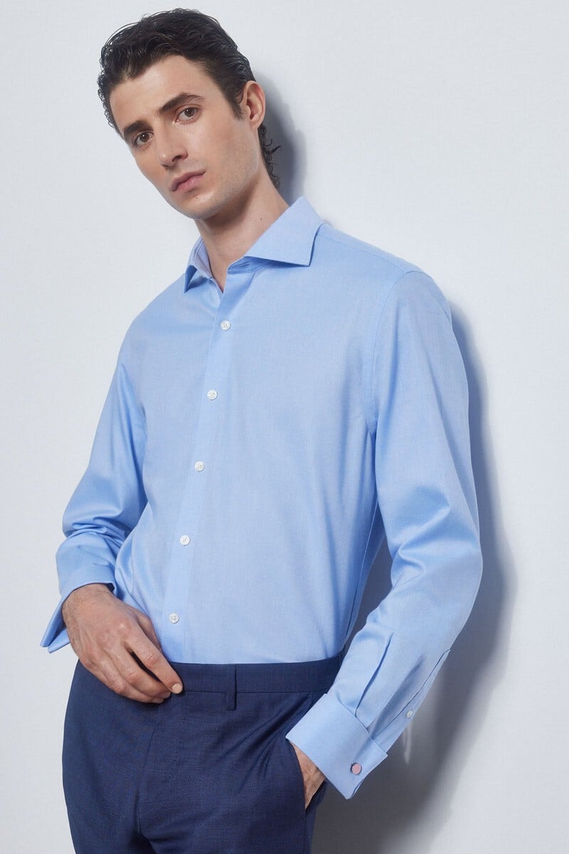 Cortefiel Camisa gemelos lisa non iron + antimanchas