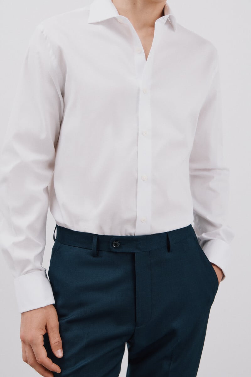 Cortefiel Camisa Gemelos Slim Fit Fácil Plancha