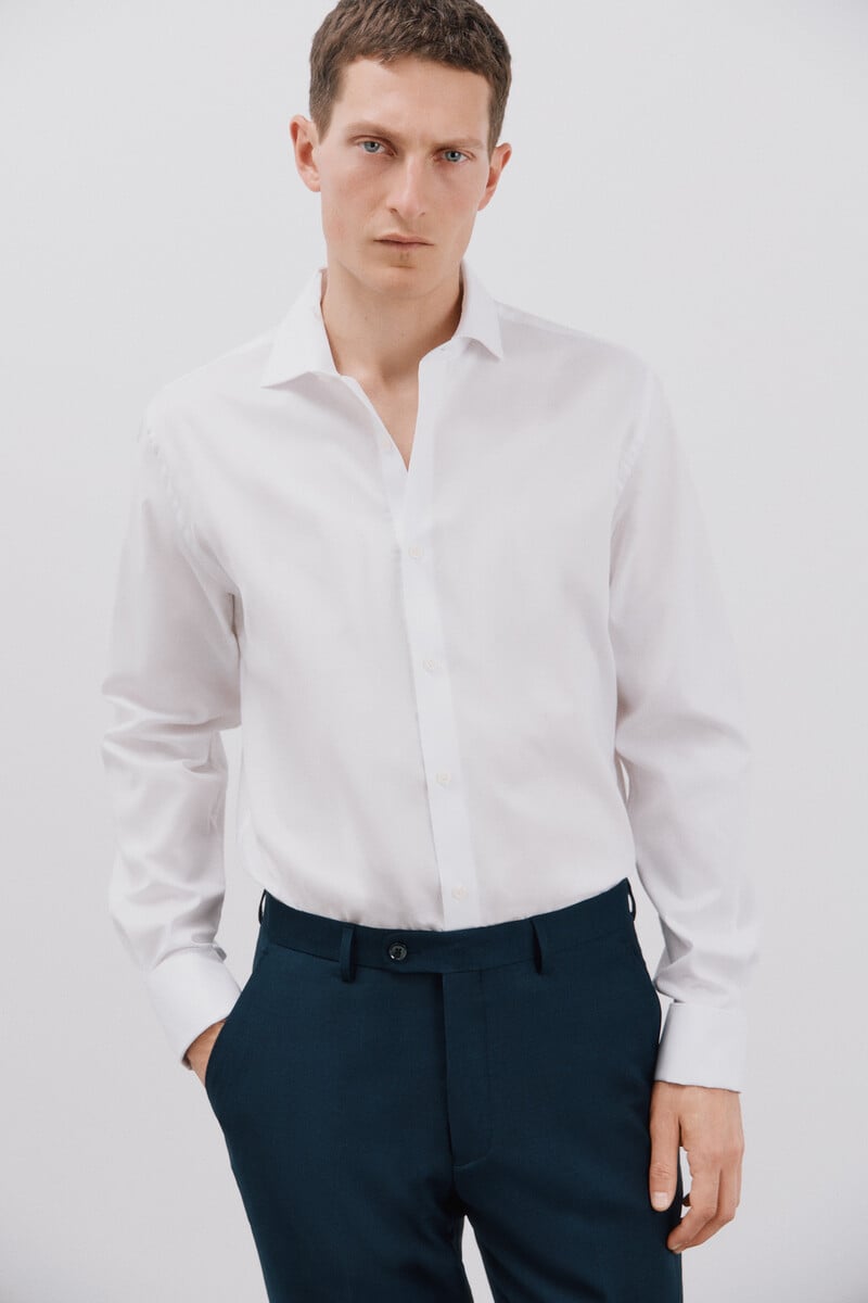 Cortefiel Camisa gemelos slim fit fácil plancha