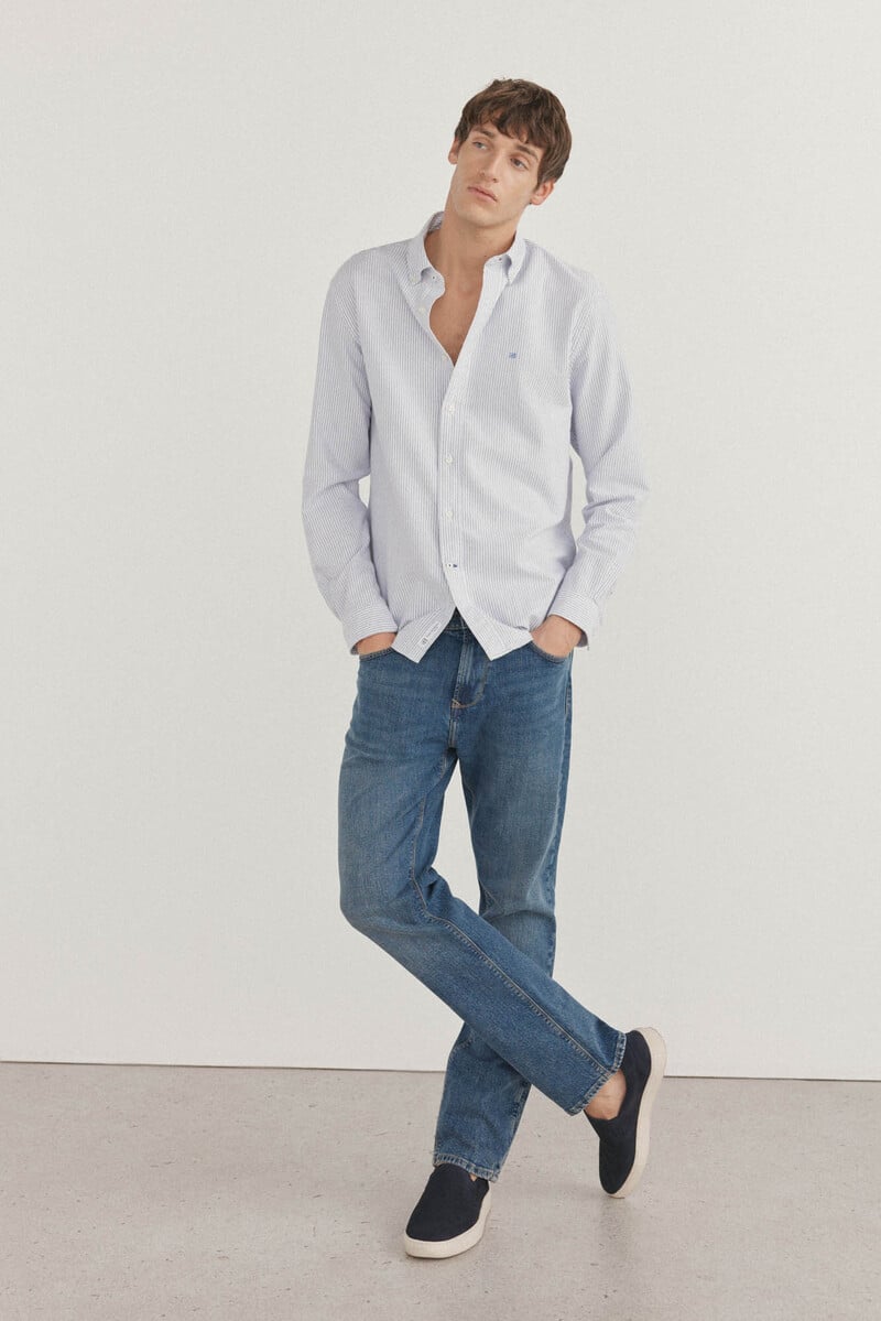 Cortefiel Camisa Iconic Oxford Rayas