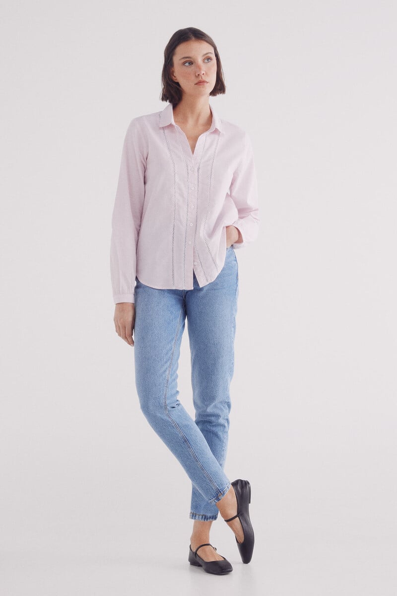 Cortefiel Camisa Lace Insertado