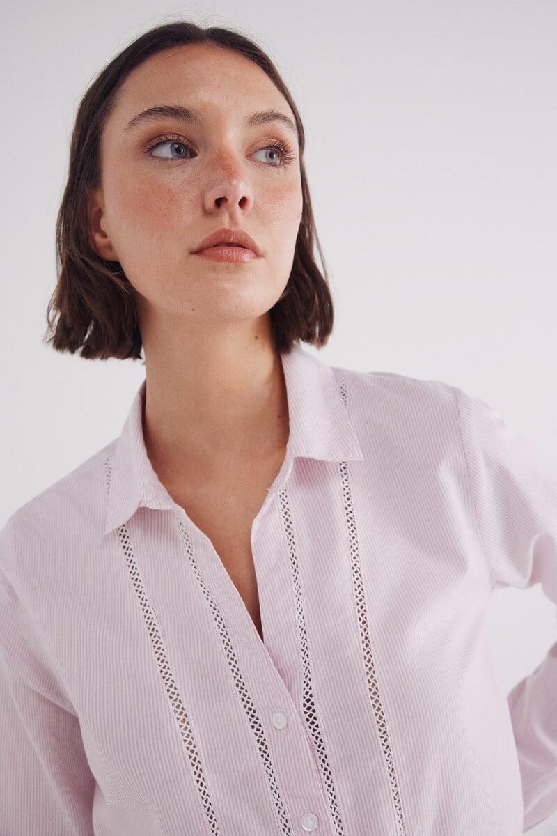 Cortefiel Camisa Lace Insertado