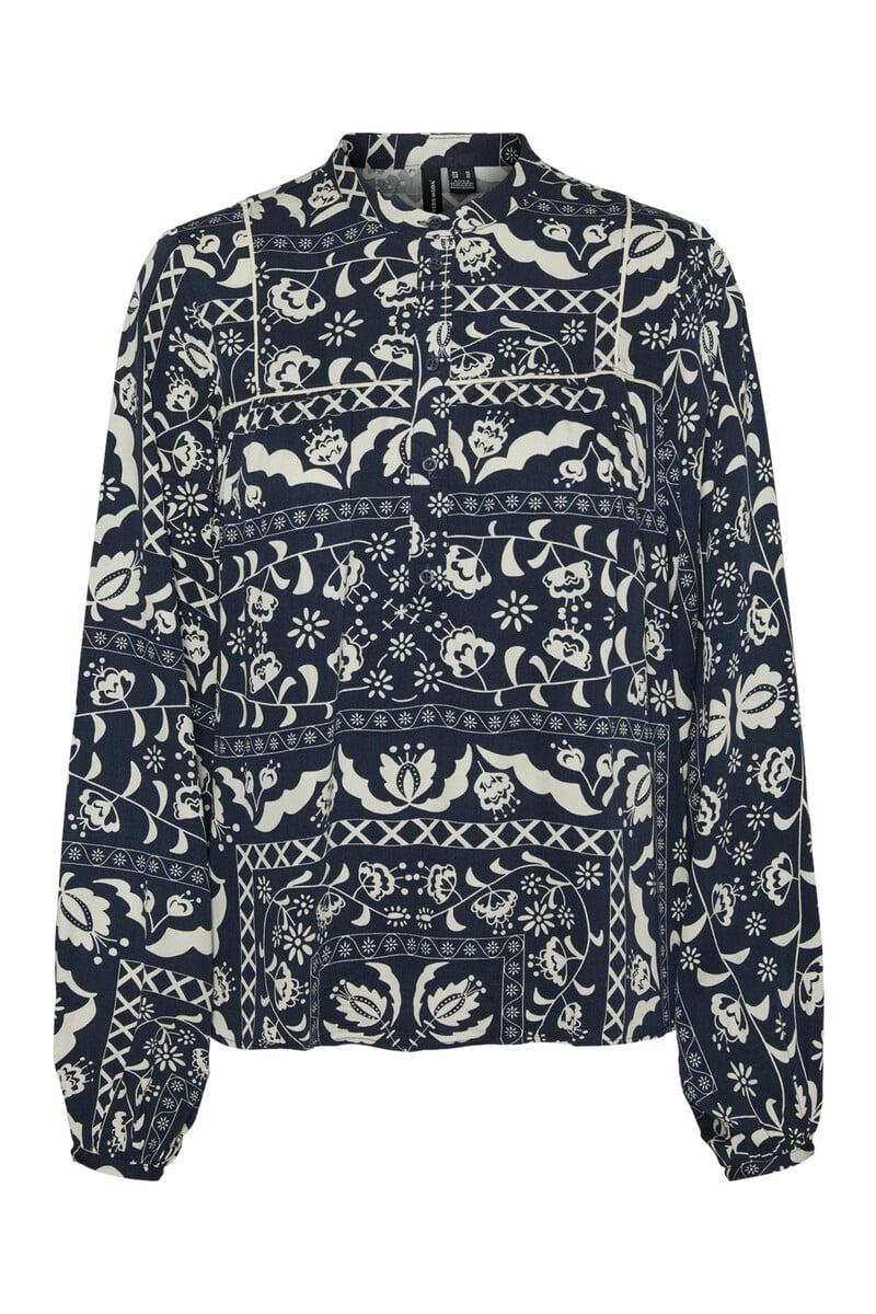 Cortefiel Camisa manga larga cuello mao