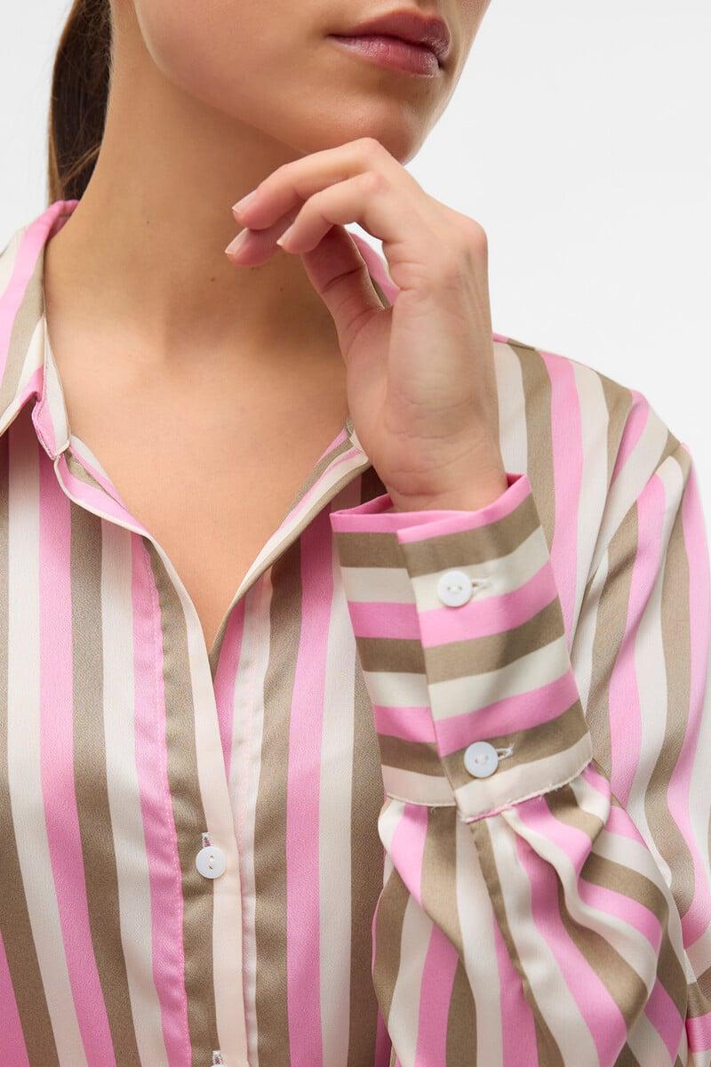 Cortefiel Camisa Manga Larga De Rayas