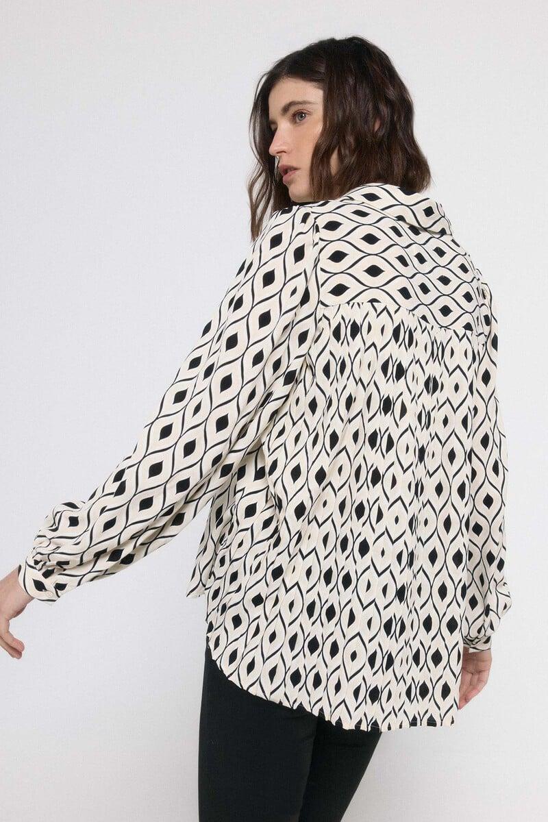 Cortefiel Camisa Manga Larga Estampada