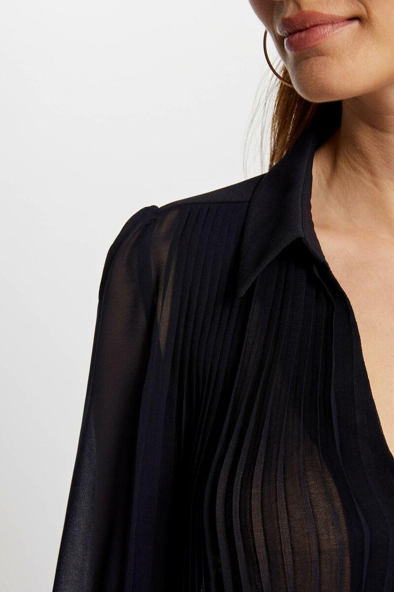 Cortefiel Camisa Manga Larga Pliegues