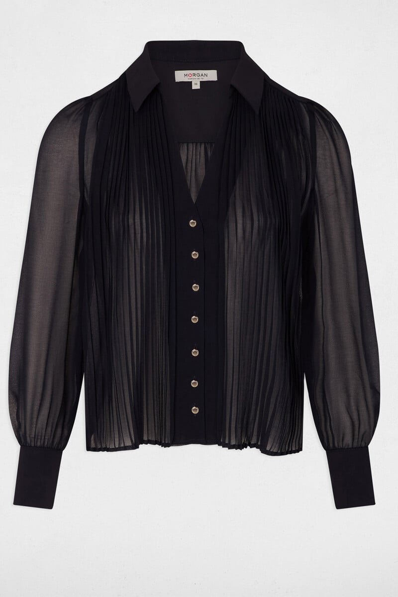 Cortefiel Camisa Manga Larga Pliegues