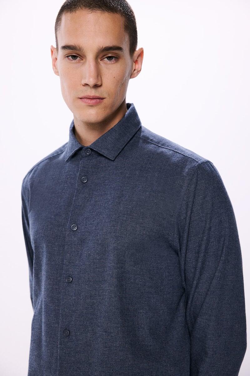 Cortefiel Camisa Micro Pata De Gallo