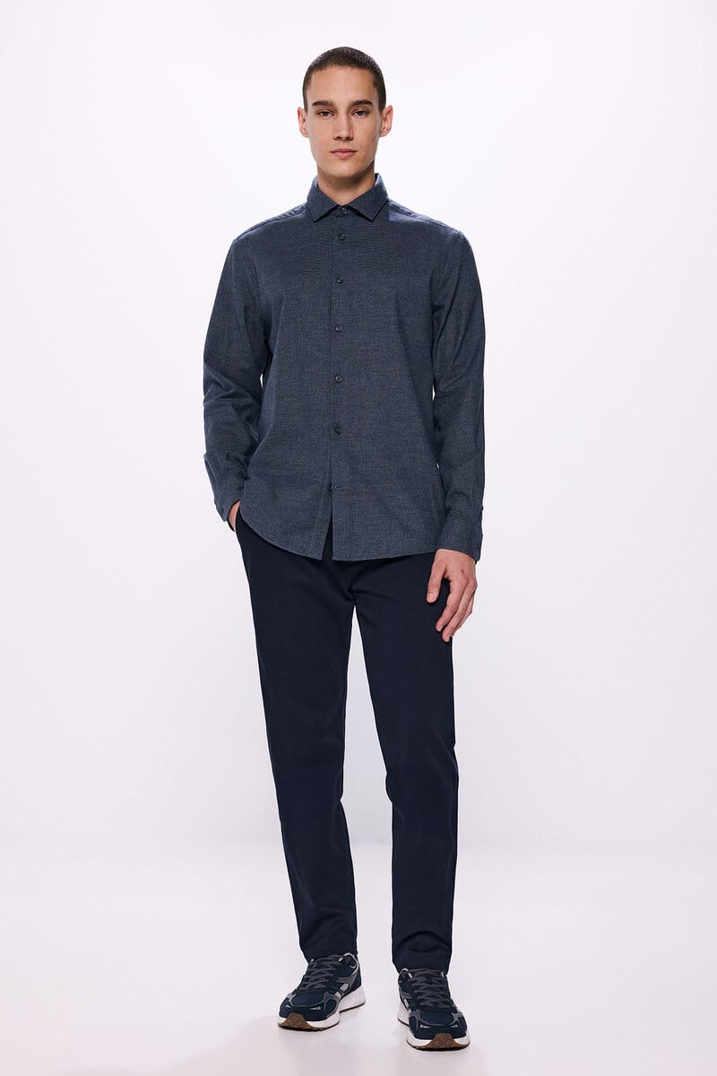 Cortefiel Camisa Micro Pata De Gallo