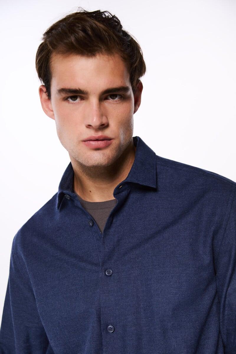 Cortefiel Camisa Micro Pata De Gallo