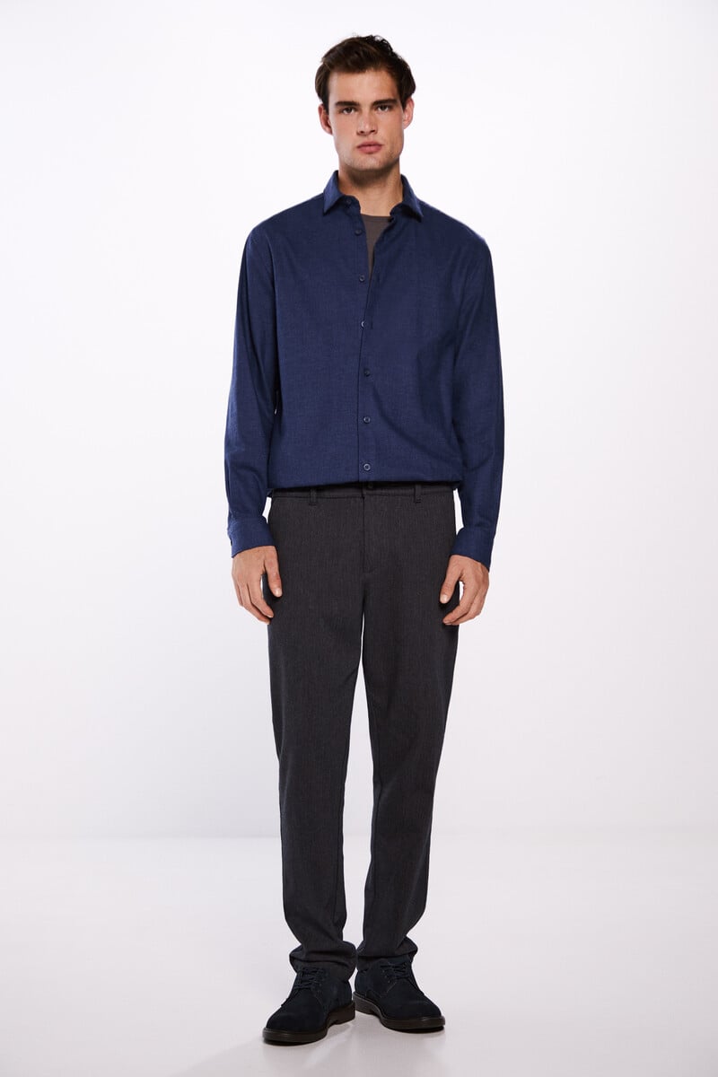 Cortefiel Camisa Micro Pata De Gallo