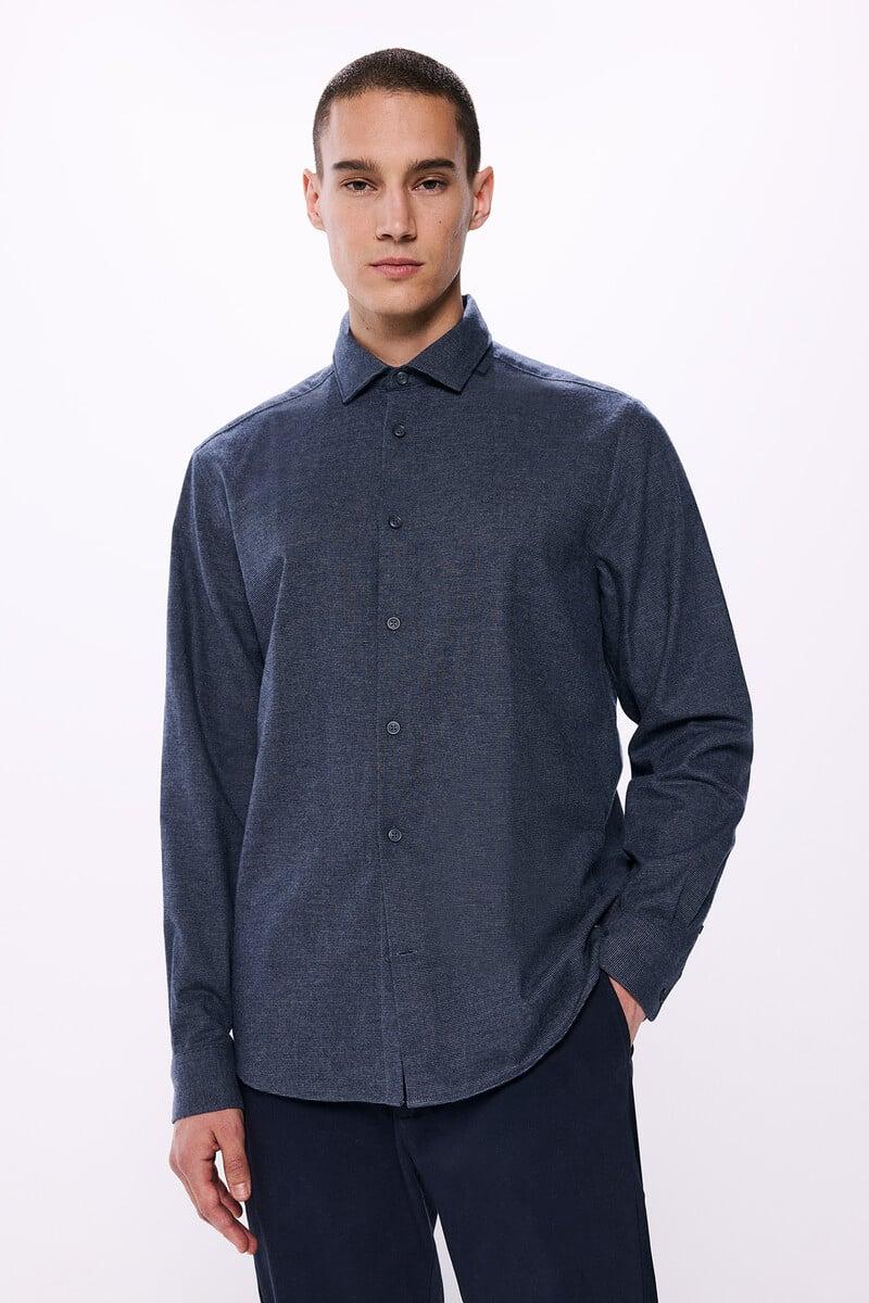 Cortefiel Camisa micro pata de gallo