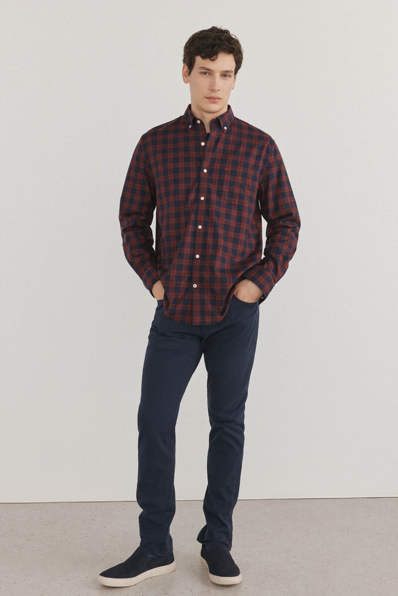 Cortefiel Camisa Non Iron Cuadros Twill