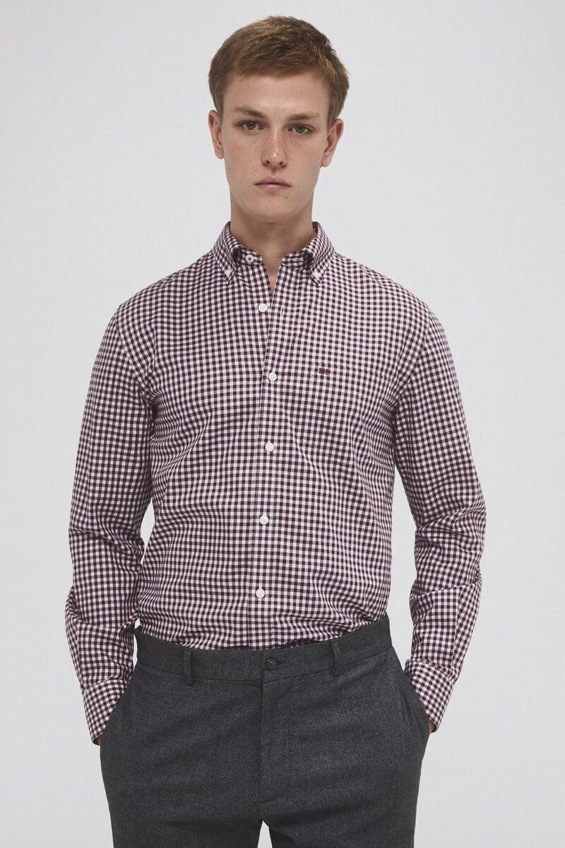 Cortefiel Camisa non iron cuadros twill