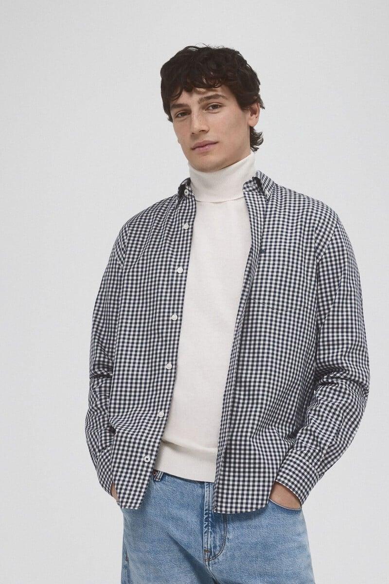 Cortefiel Camisa non iron cuadros twill