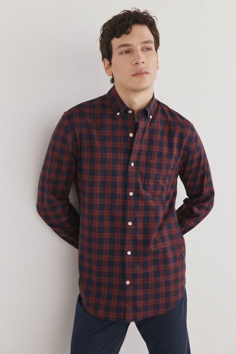 Cortefiel Camisa non iron cuadros twill