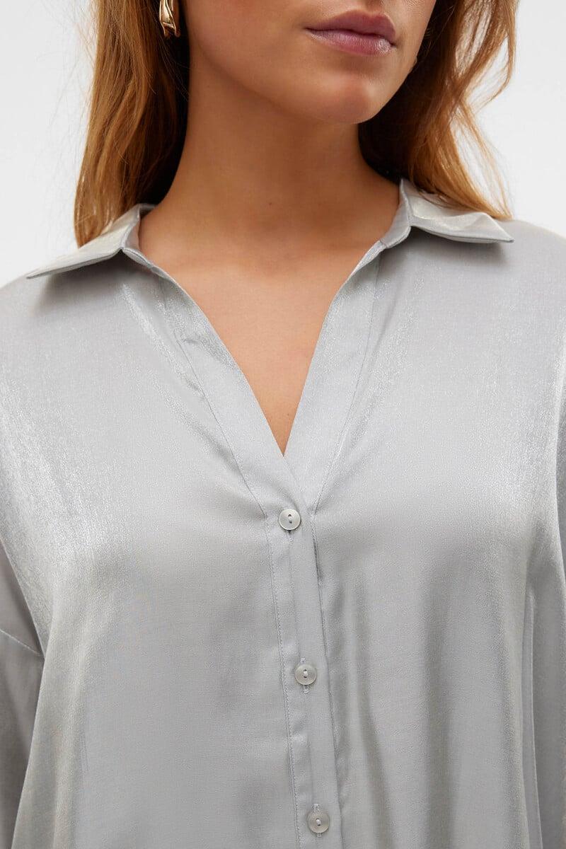 Cortefiel Camisa Oversize De Mujer Con Cuello Pico