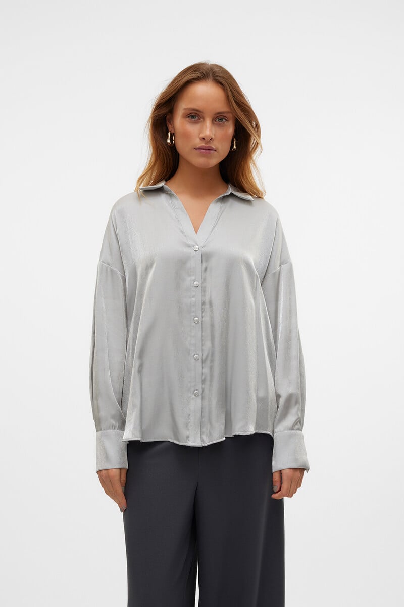 Cortefiel Camisa Oversize De Mujer Con Cuello Pico