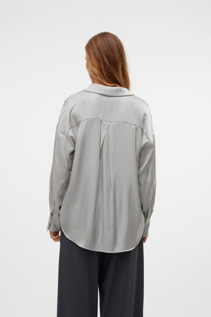Cortefiel Camisa Oversize De Mujer Con Cuello Pico