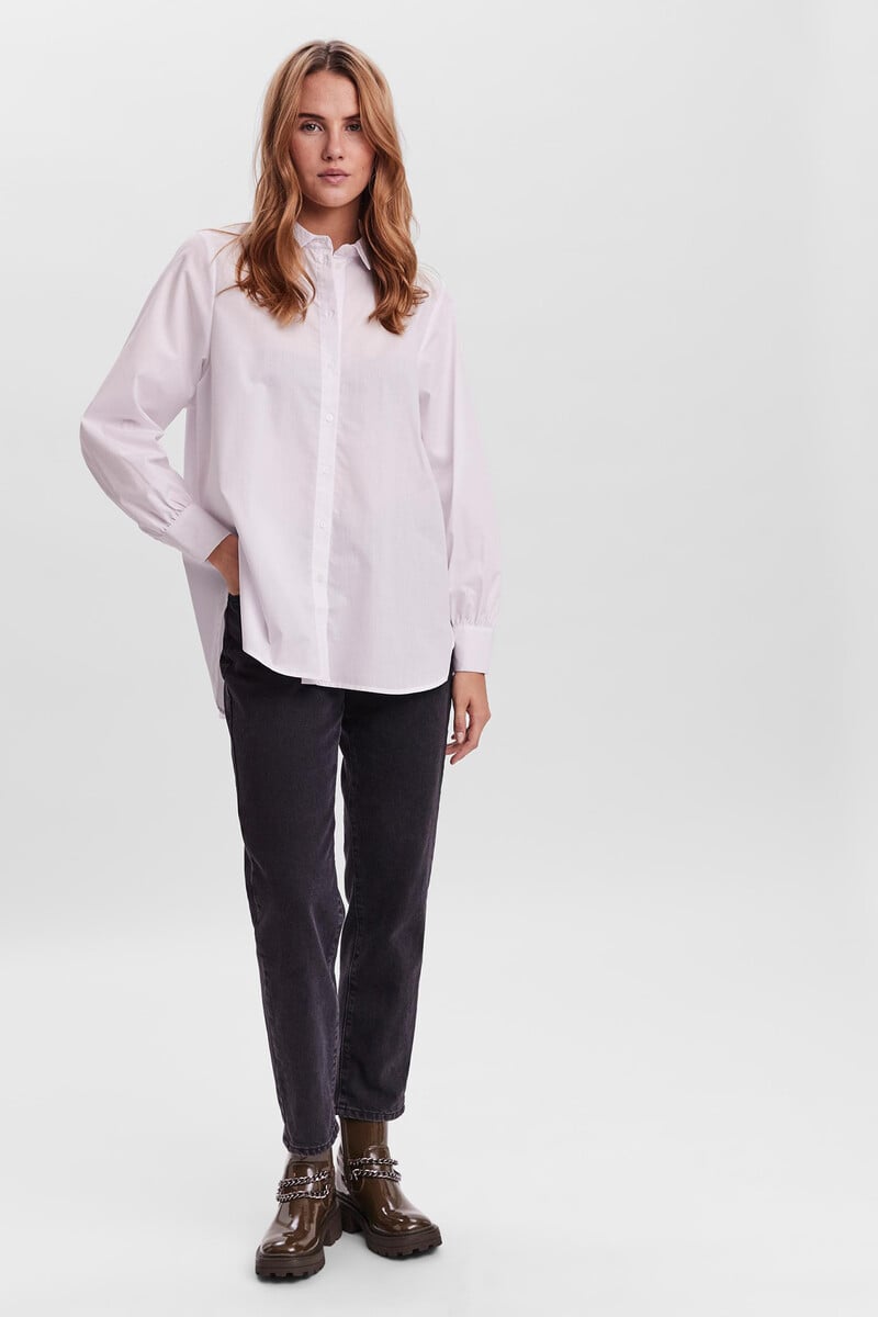 Cortefiel Camisa Oversize De Mujer Manga Larga