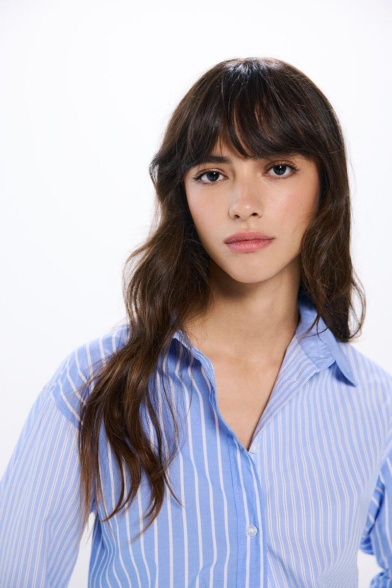 Cortefiel Camisa Oversize Rayas Mix