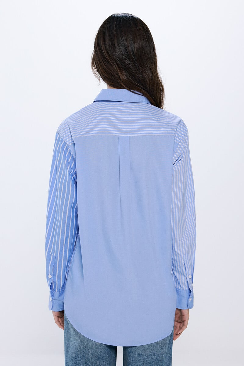 Cortefiel Camisa Oversize Rayas Mix