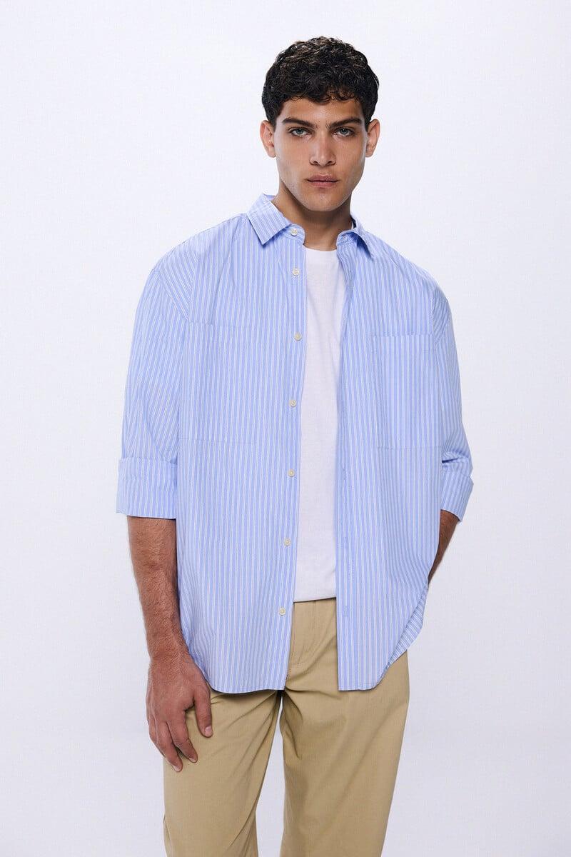 Cortefiel Camisa Oversize Rayas Popelín
