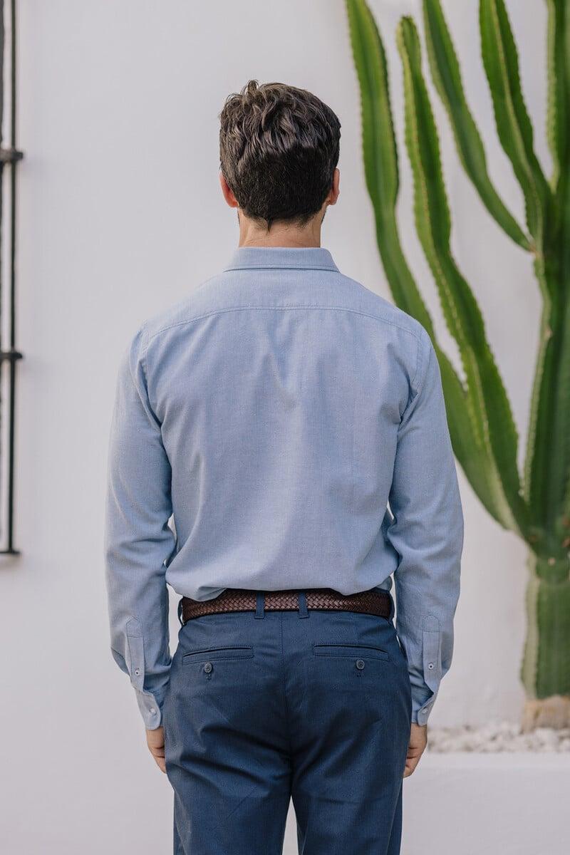 Cortefiel Camisa Oxf.Liso Con Brushed