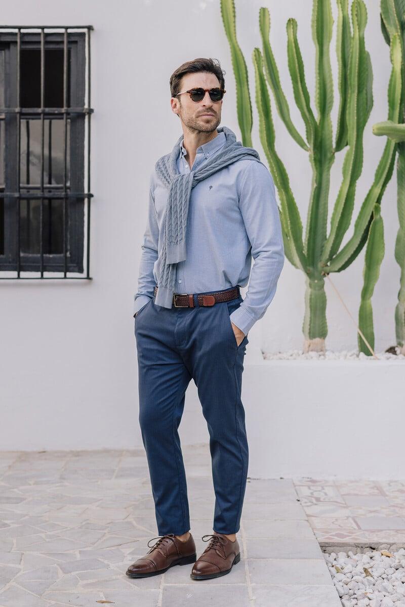 Cortefiel Camisa Oxf.Liso Con Brushed
