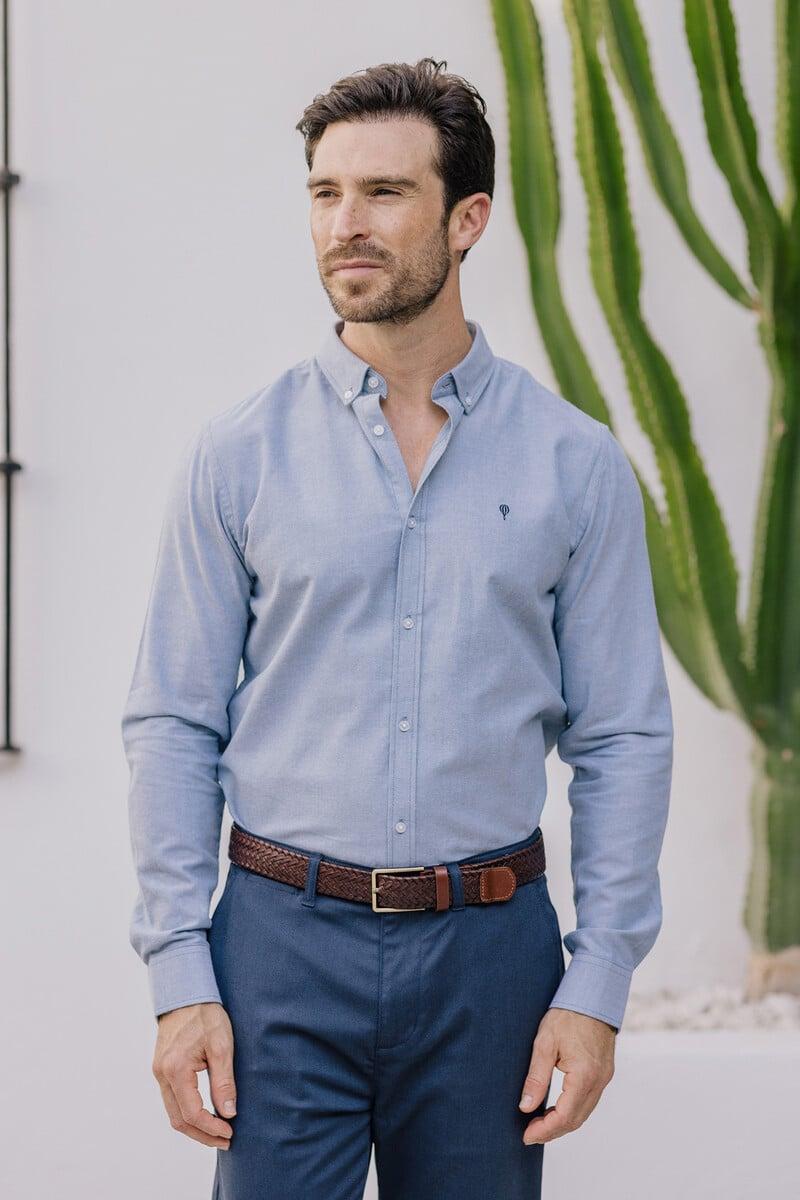 Cortefiel Camisa Oxf.Liso Con Brushed
