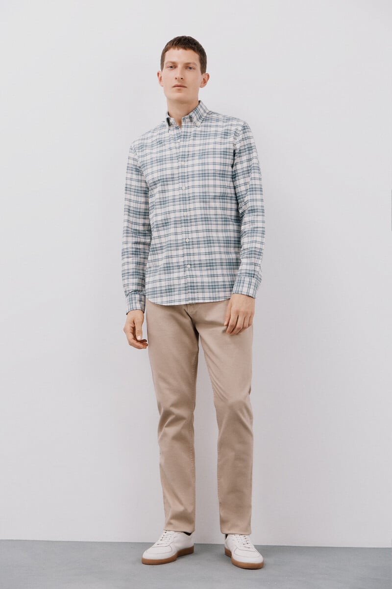 Cortefiel Camisa Oxford Cuadros