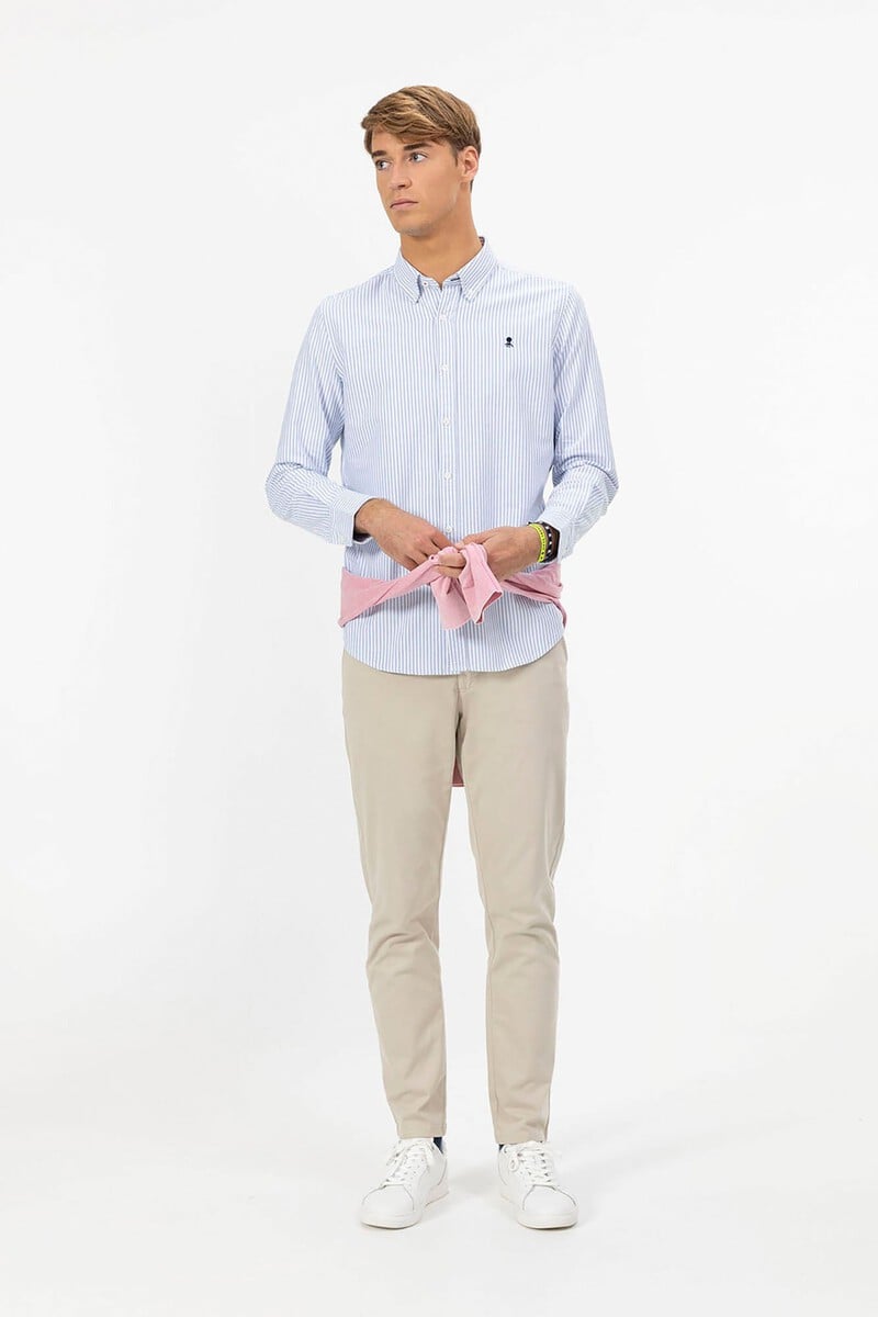 Cortefiel Camisa Oxford Cuello Botón Rayas