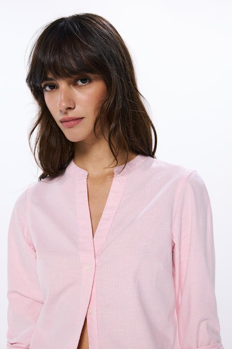Cortefiel Camisa Oxford Cuello Mao