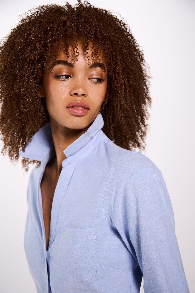 Cortefiel Camisa Oxford Escote Pico