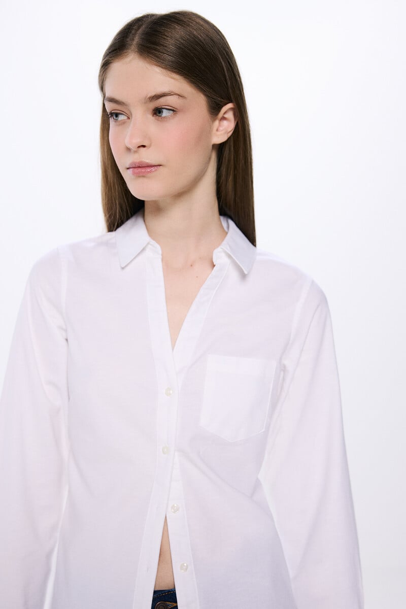 Cortefiel Camisa Oxford Escote Pico