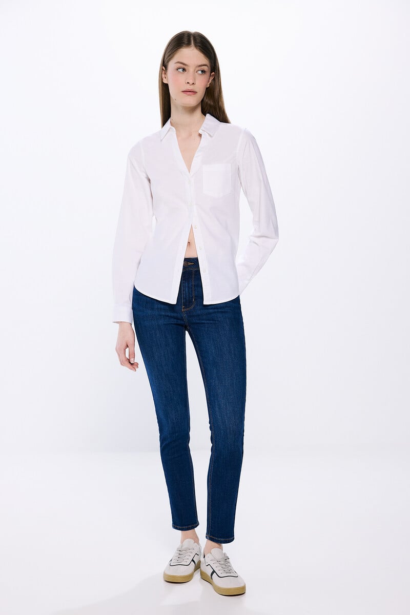 Cortefiel Camisa Oxford Escote Pico