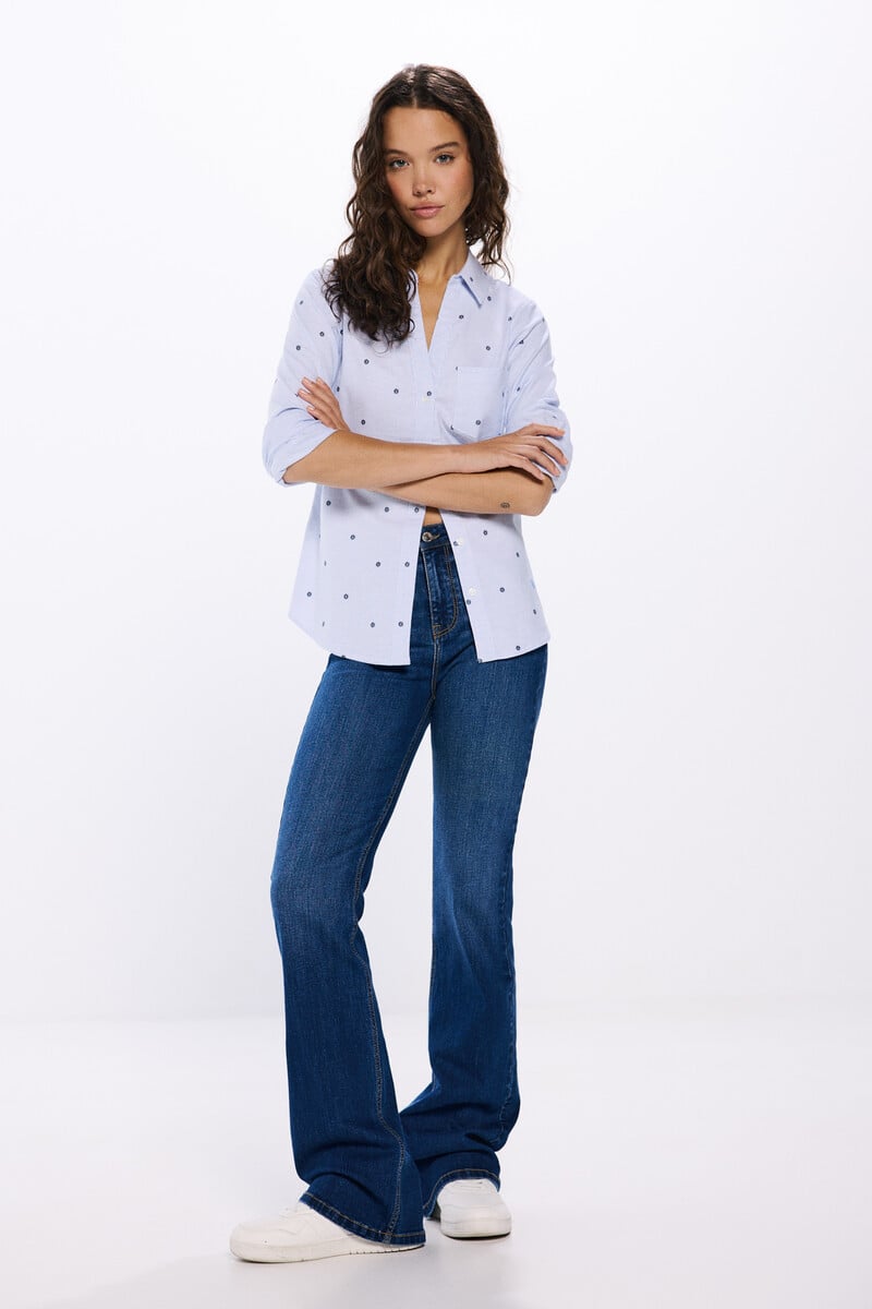 Cortefiel Camisa Oxford Escote Pico
