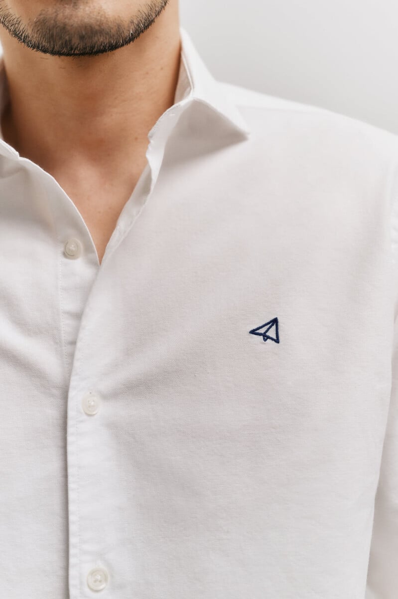 Cortefiel Camisa Oxford Liso Manga Larga