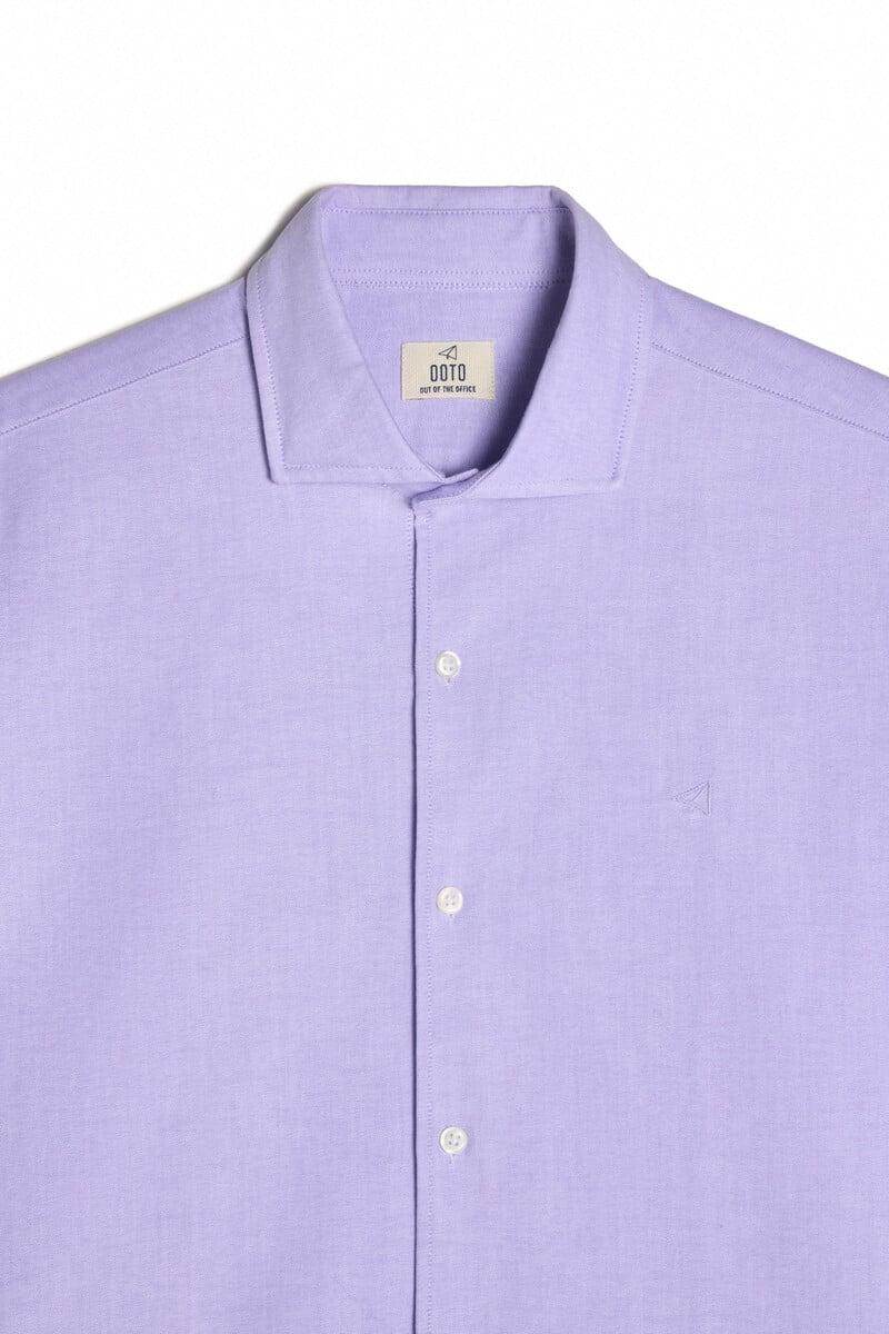 Cortefiel Camisa Oxford Liso Manga Larga