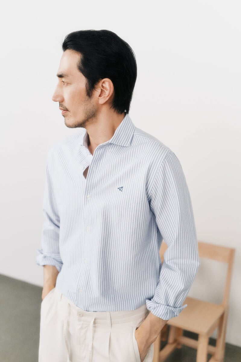 Cortefiel Camisa oxford raya candela manga larga