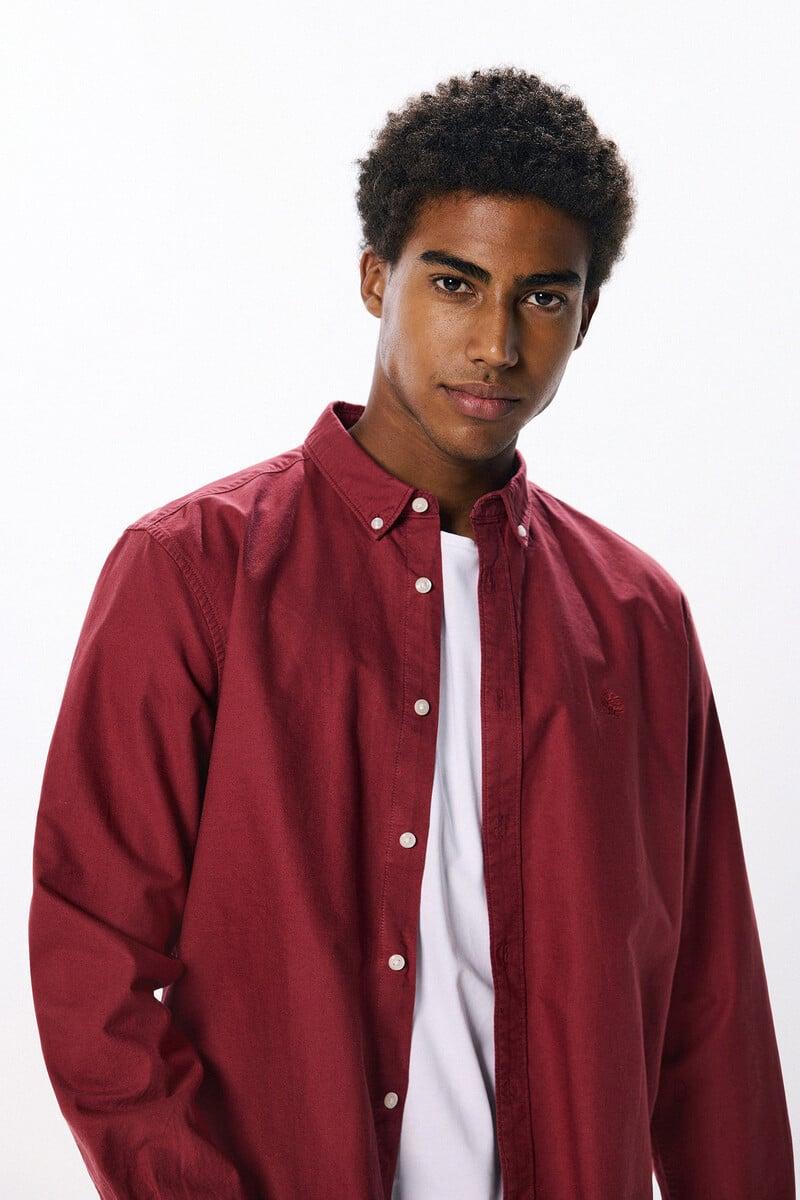 Cortefiel Camisa Oxford Tinte En Prenda